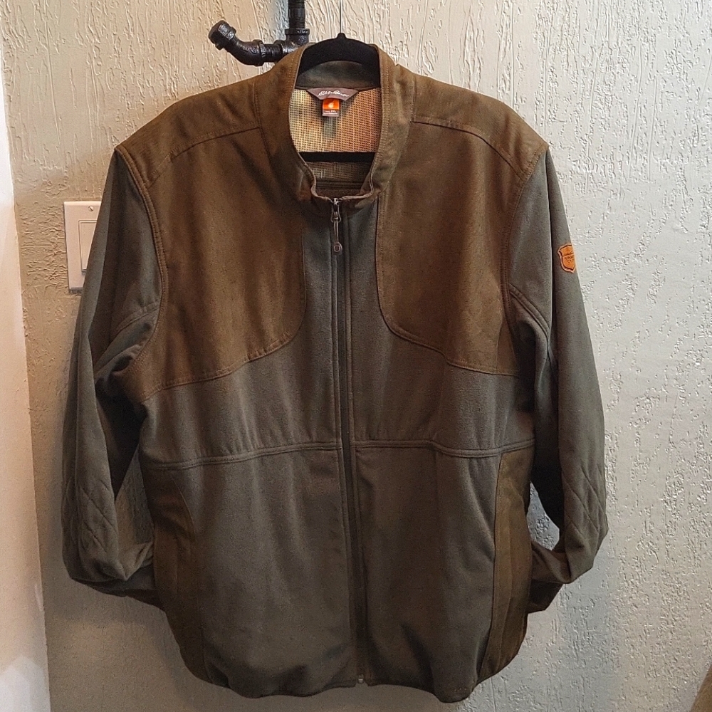 Eddie Bauer Olive Green & Brown Sport Shop Fleece Jacket